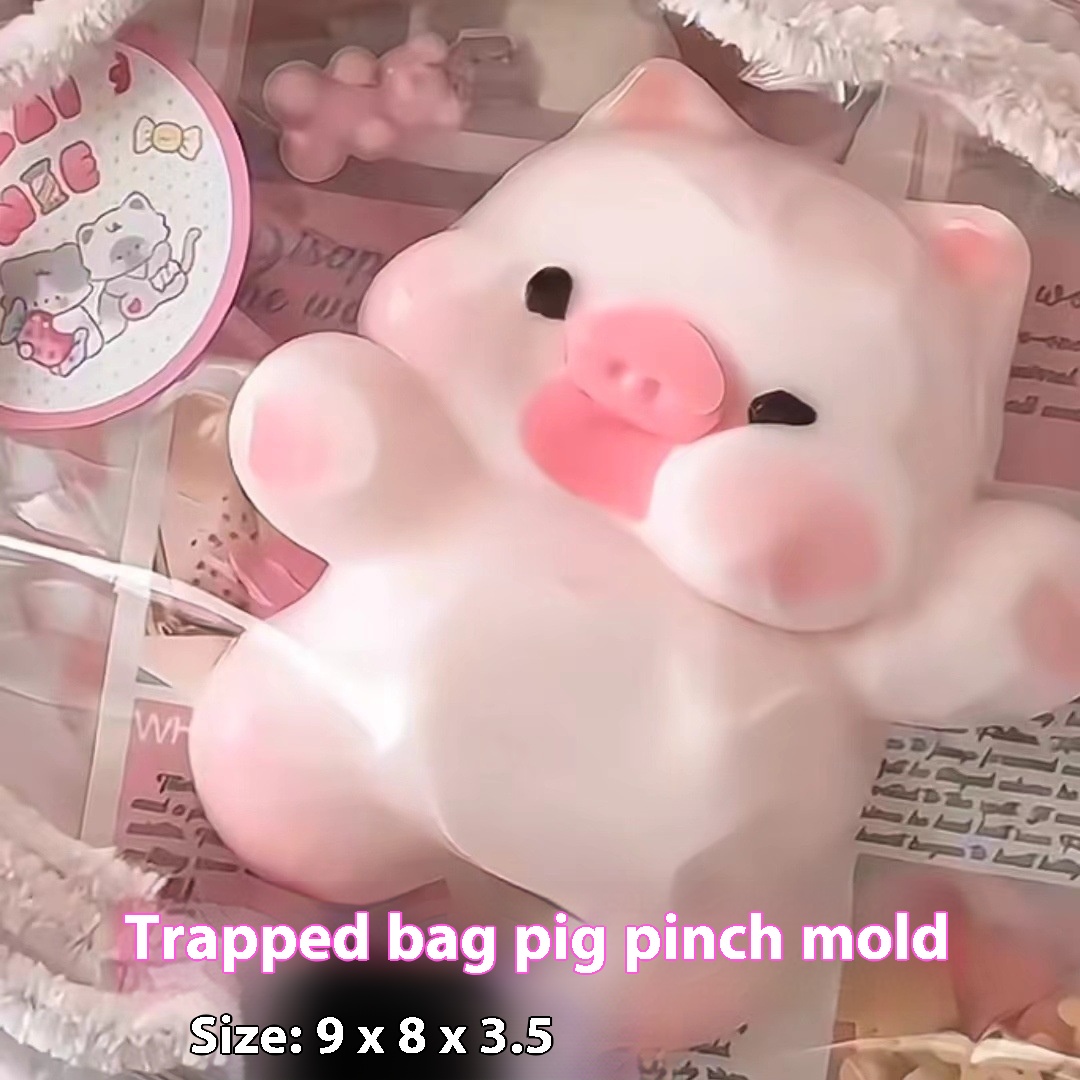 Title 3, Sleepy Bag Pig Quetschspielzeug aus Silikonform...