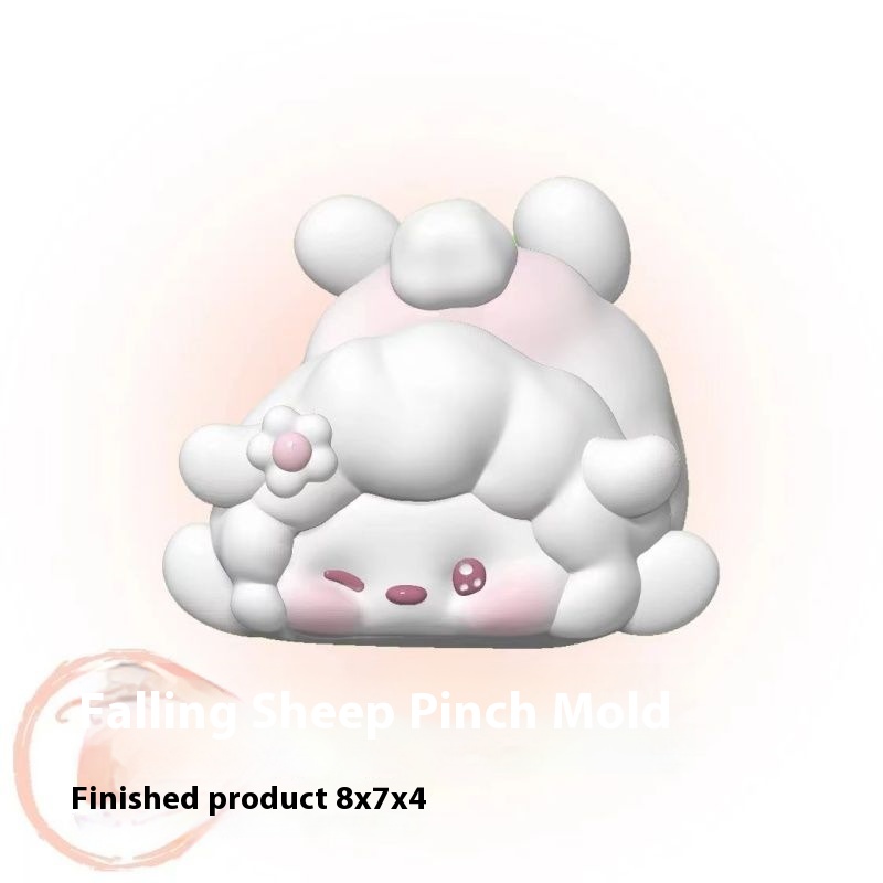 Title 2, Falling Sheep Squeezing Toy Silicone Mold Manua...