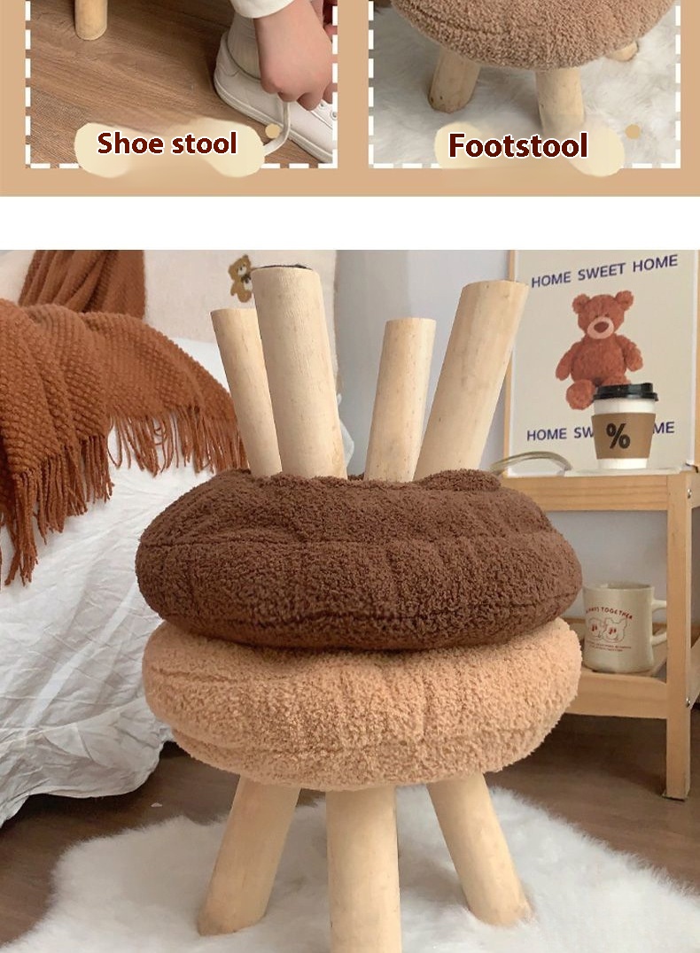 Title 6, Short Stool Soft Sitting Chair Girl Heart Bedro...