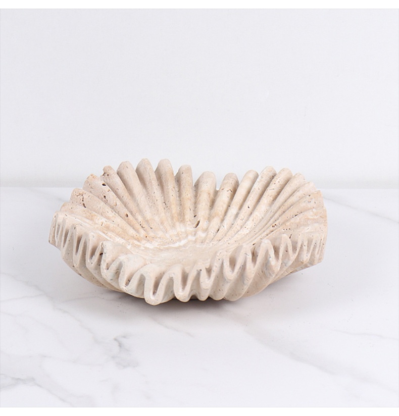 Title 9, Modern Silent Art Wave Pleated Marble Fruit Pla...