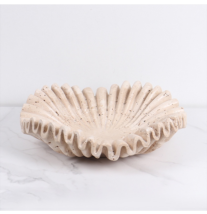 Title 1, Modern Silent Art Wave Pleated Marble Fruit Pla...