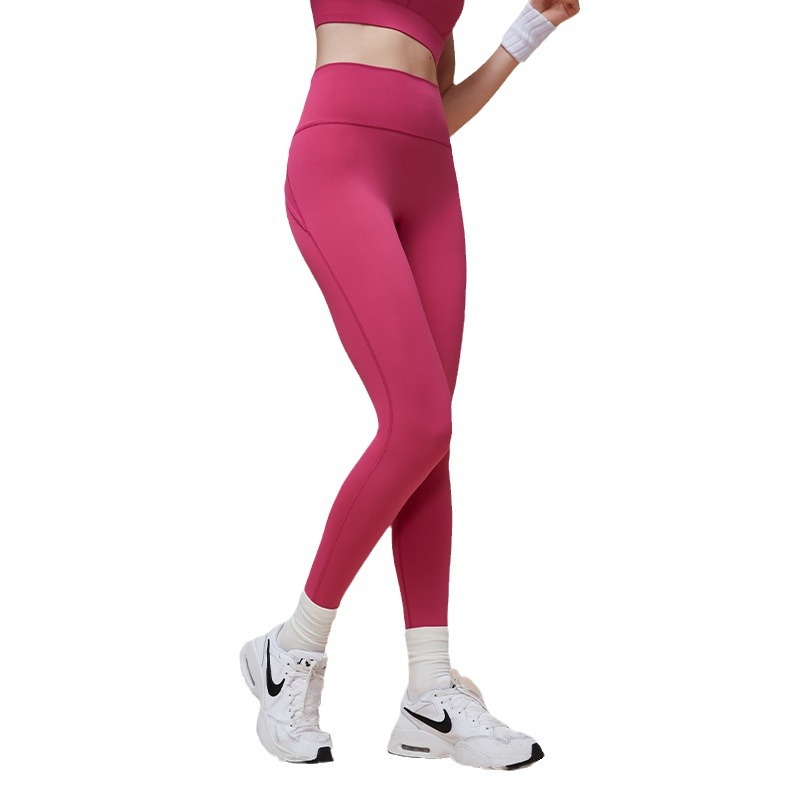 Title 5, High Waist Peach Sports Yoga Pants for Cross Hi...