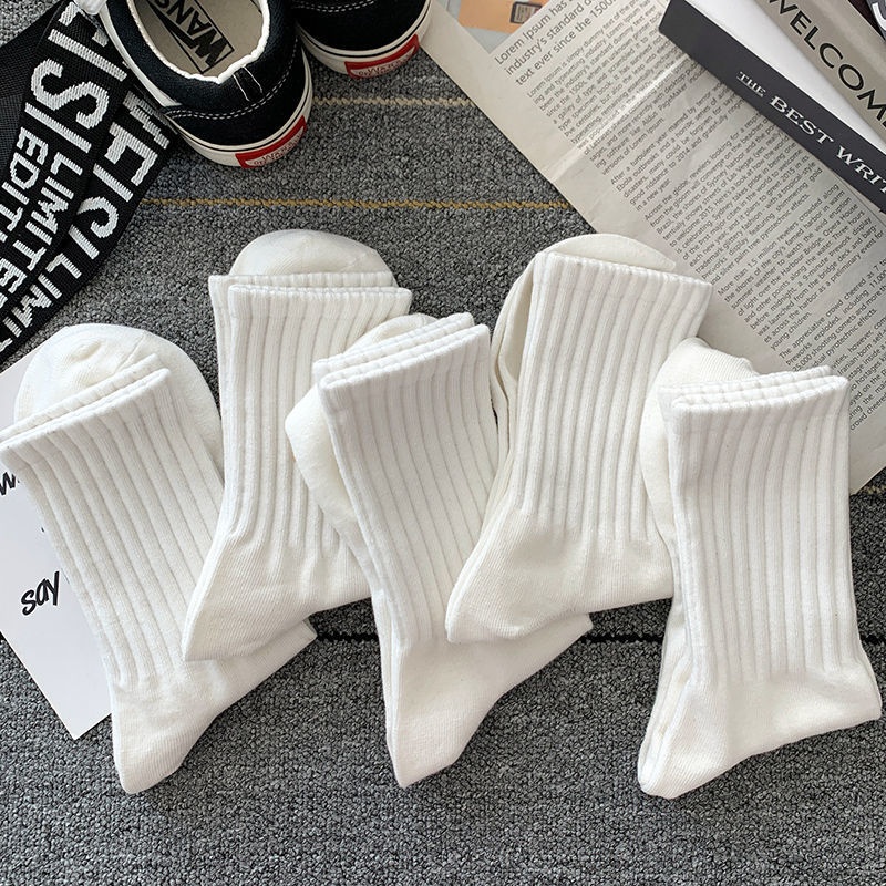 5 Pairs White