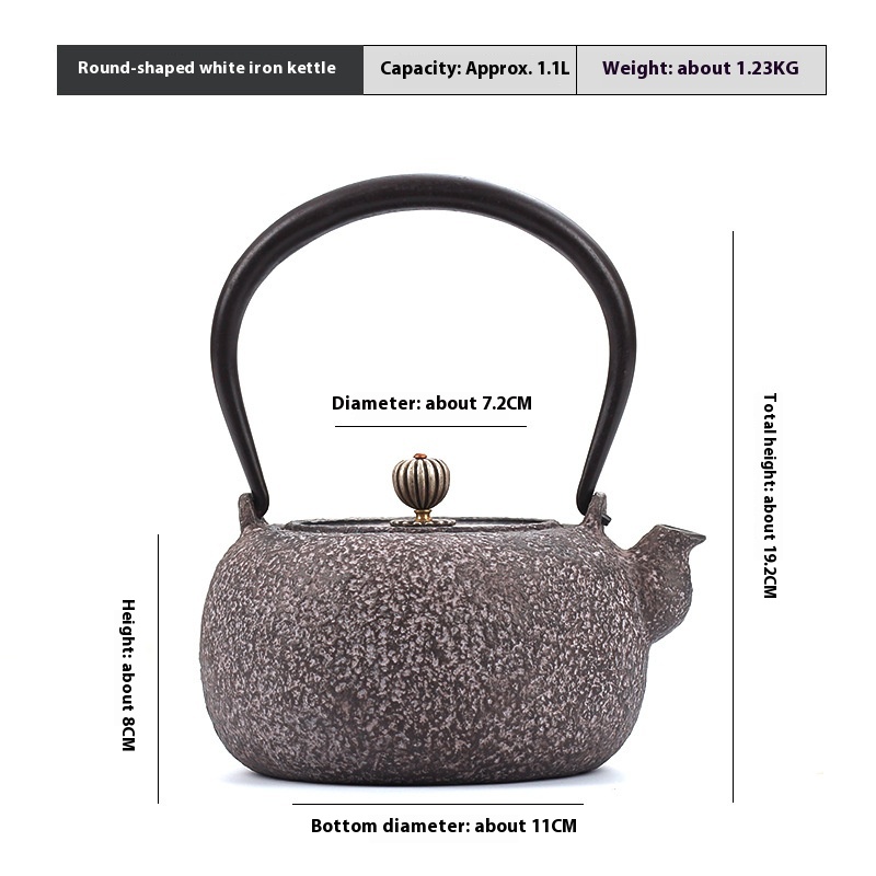 Title 6, Sand Iron Uncoated Teapot Home Office Leisure