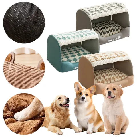Small Dog Three-dimensional Bear Curved Room Kennel Removable Nest