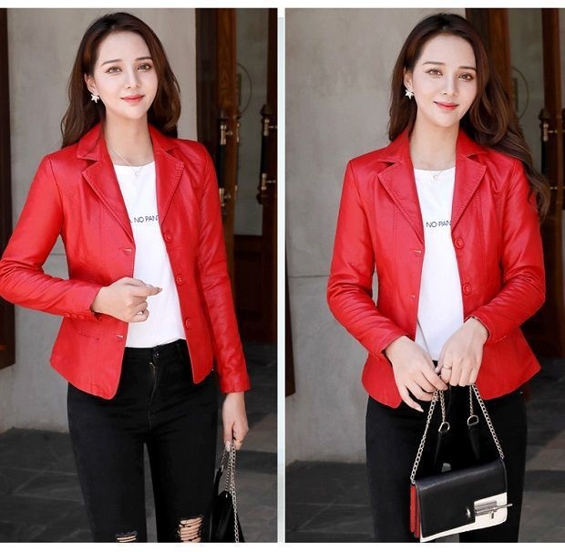 Title 5, Womens Leather Coat Fall Short Western Style A...