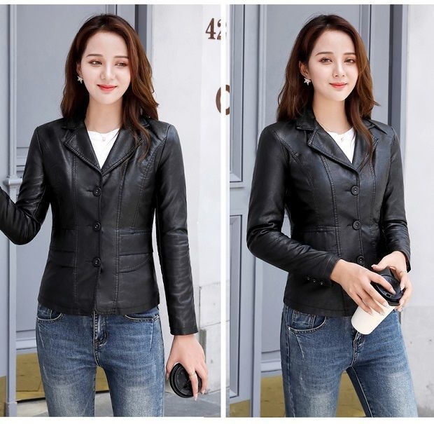 Title 6, Womens Leather Coat Fall Short Western Style A...