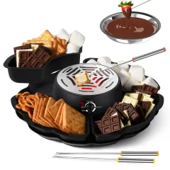 Chocolate Cheese Melted Electric Chafing Dish Baked Cotton Candy Making Machines - Black - View 1