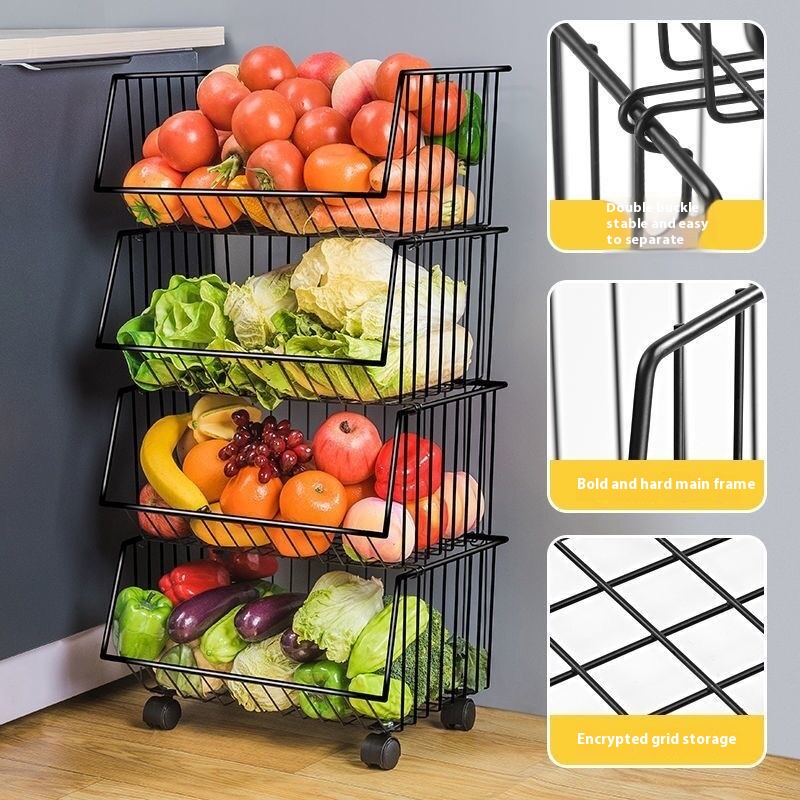 Title 4, Kitchen Storage Rack Household Floor Multi-laye...