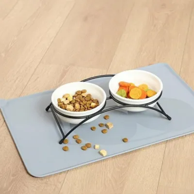 No Plus-sized Silicone Pet Placemat Dog's Paw Pet Cat Dog Food Bowl Pad
