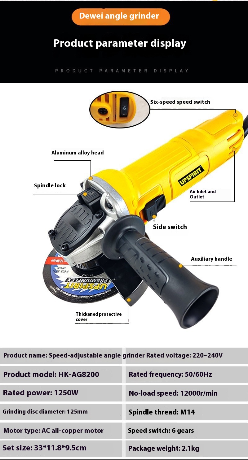 Title 1, 125 Electric Angle Grinder Small Grinding and C...