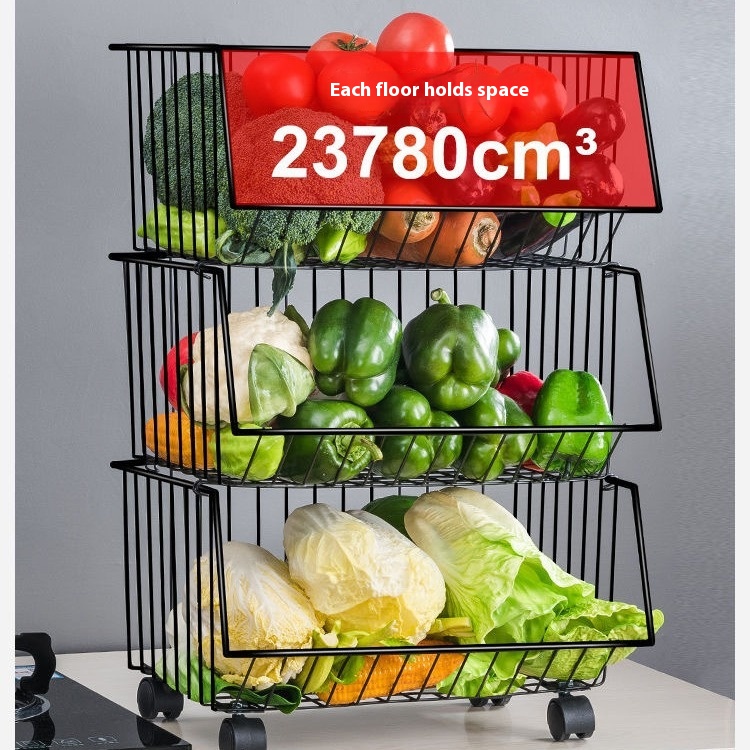 Title 1, Kitchen Storage Rack Household Floor Multi-laye...