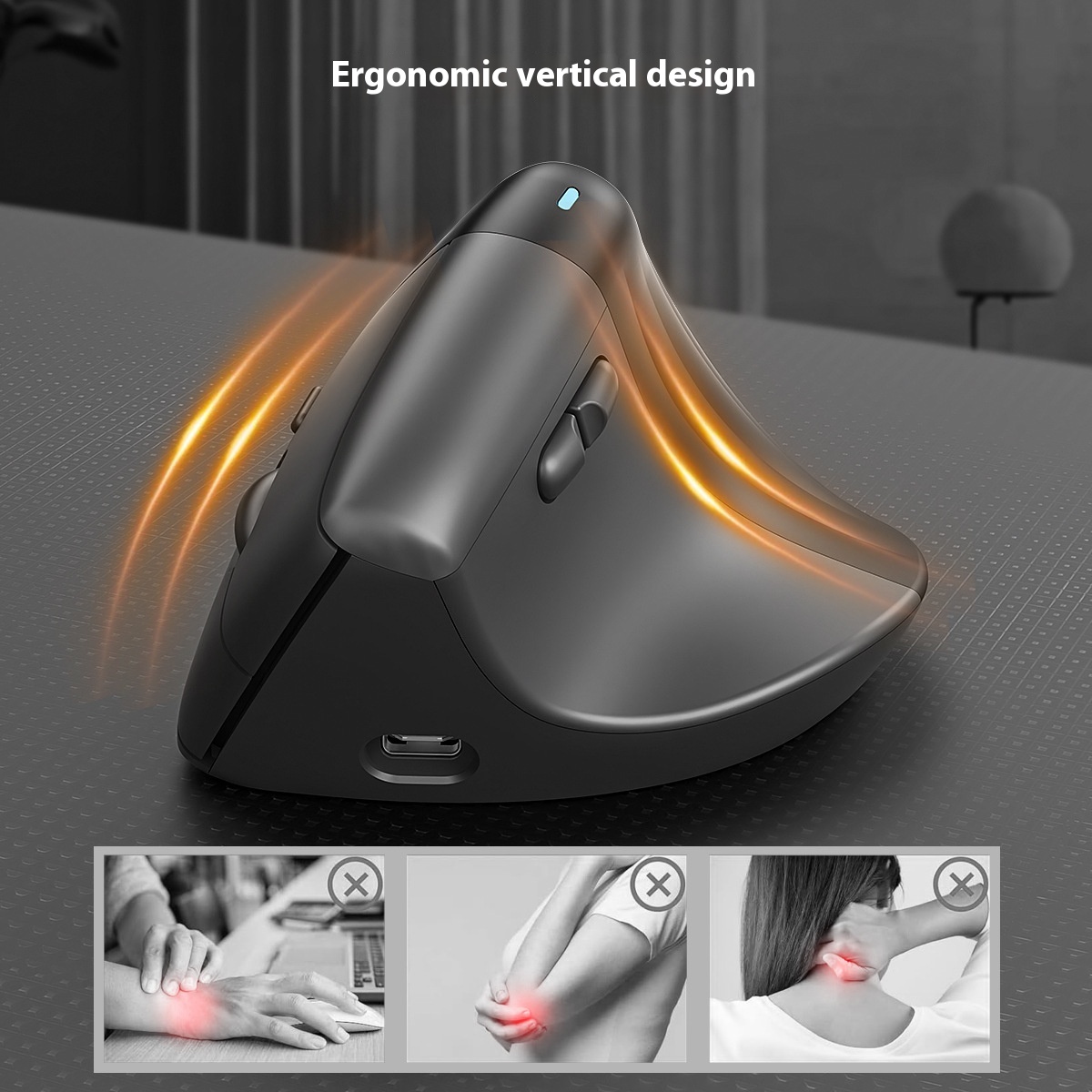 Title 6, Wireless Bluetooth Vertical Mouse Vertical Ergo...