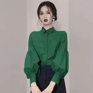 French Retro Shirt Female Niche Design Sense Green - Shop at LoveMi