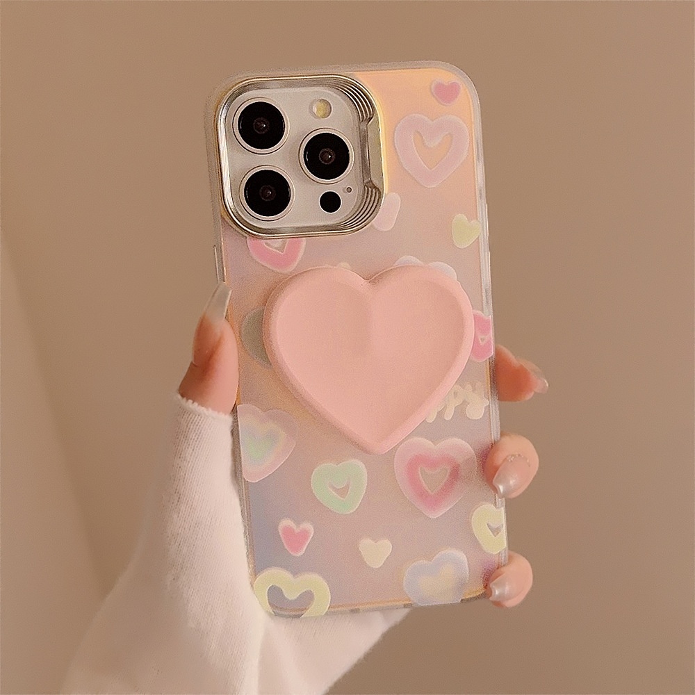 Title 4, Laser Colored Loving Heart Bracket Silicone Pho...