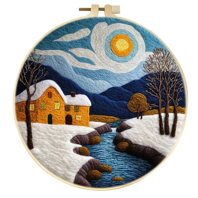 Wool Felt Painting With Embroidery Frame Needle Felt Supplies Suitable For Beginners Style258 - Shop at LoveMi