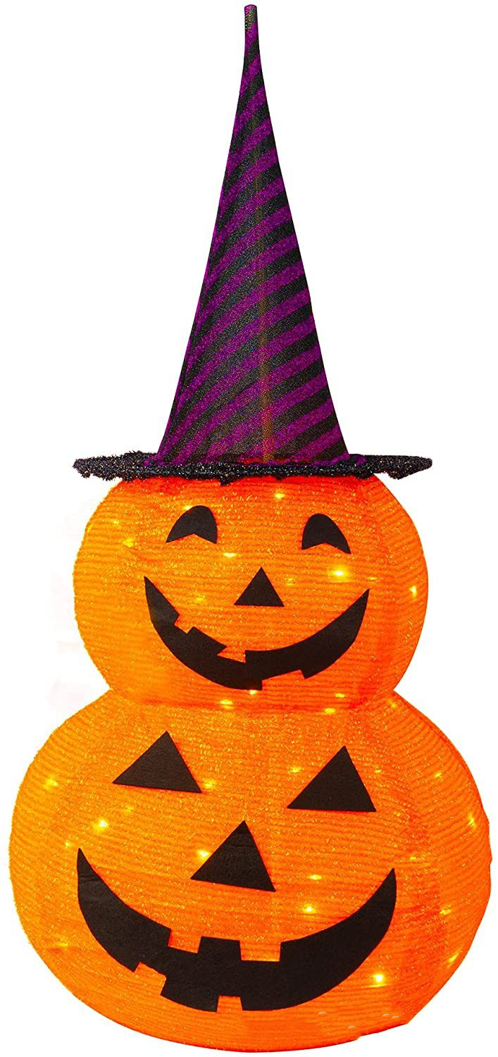 Title 5, 50 Lights 3 Feet Halloween Pumpkin Folding Lantern