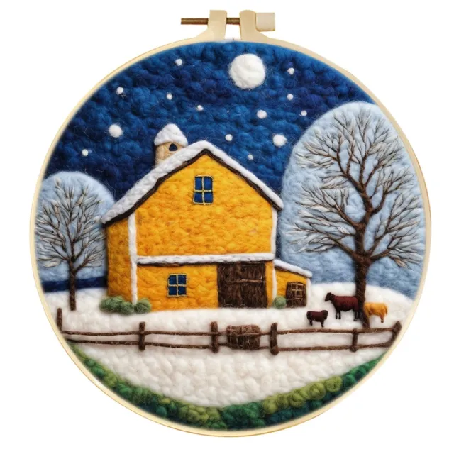 Wool Felt Painting With Embroidery Frame Needle Felt Supplies Suitable For Beginners Style255 - Shop at LoveMi