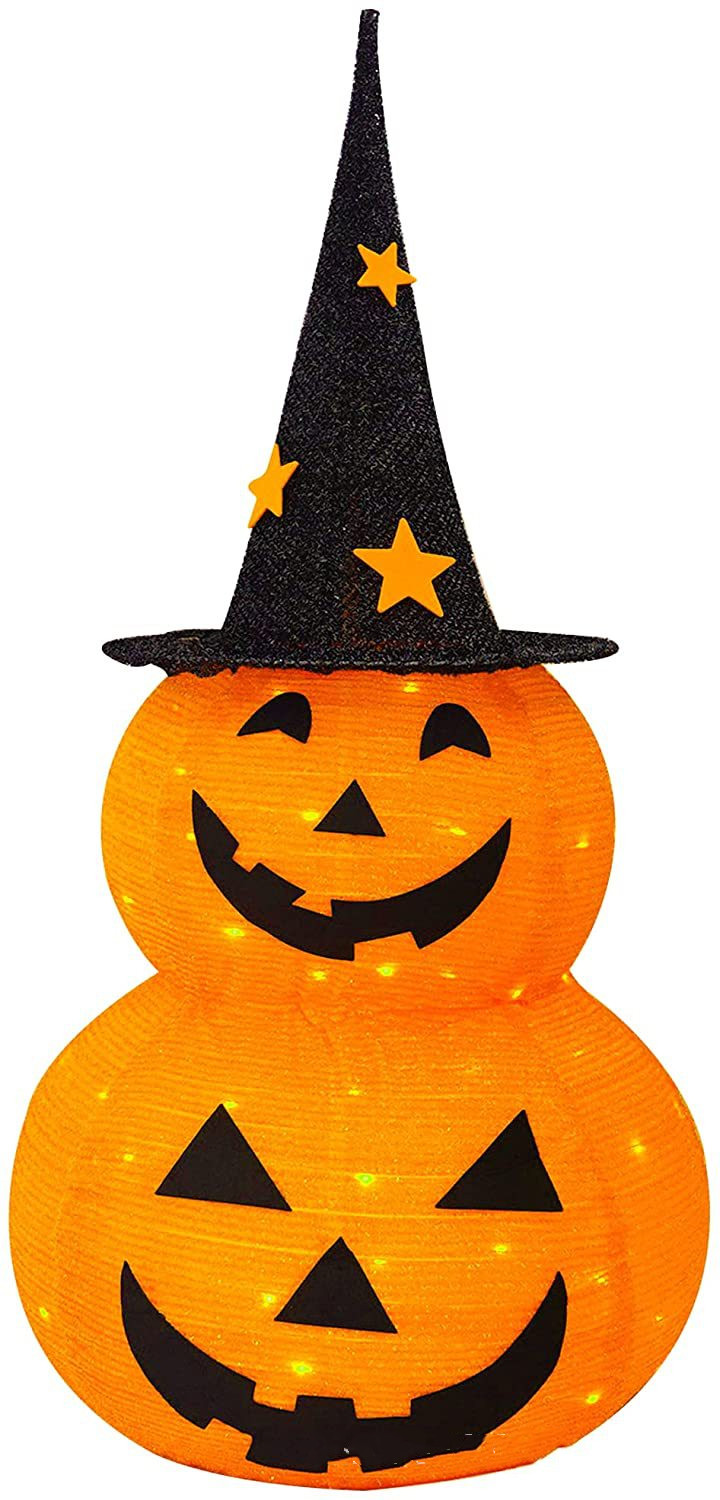 Title 4, 50 Lights 3 Feet Halloween Pumpkin Folding Lantern