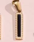 Gold Edge Oil Dripping Letter Necklace Stainless Steel