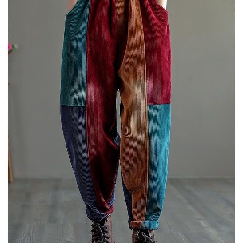 Title 5, Vintage Color And Velvet Corduroy Harem Pants f...