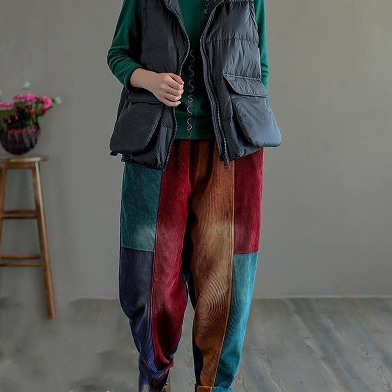 Title 2, Vintage Color And Velvet Corduroy Harem Pants f...