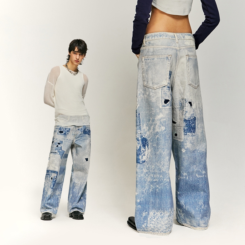 Title 6, Washed Tie-dyed Digital Printing Jeans