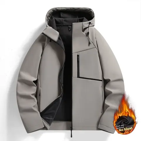 Men's Autumn and Winter Fleece-lined Thick Warm Jacket