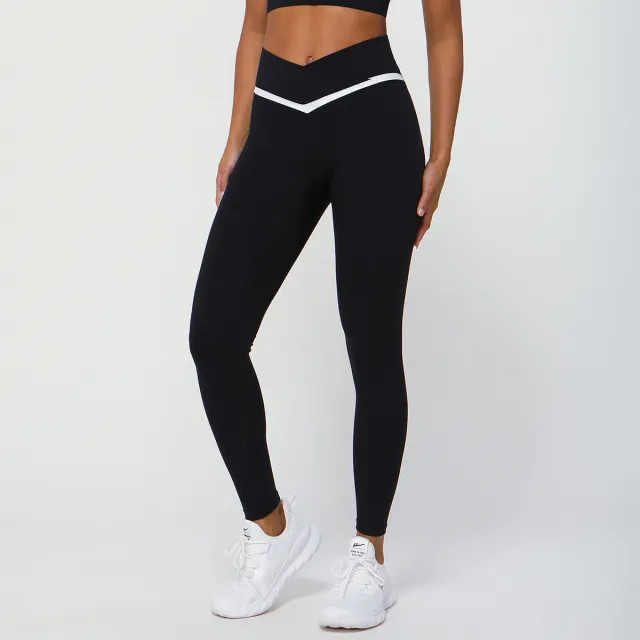 Outdoor Running Fitness Cropped V Waist Tight Sports Pants Black - Shop at LoveMi