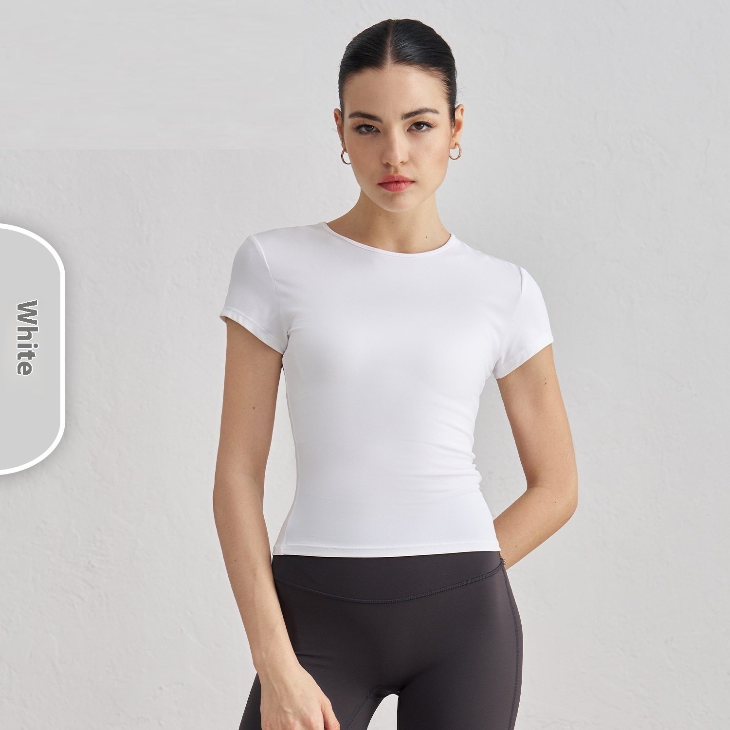 Waist Slimming Breathable Yoga T-shirt Running Training Nude Feel Workout Top