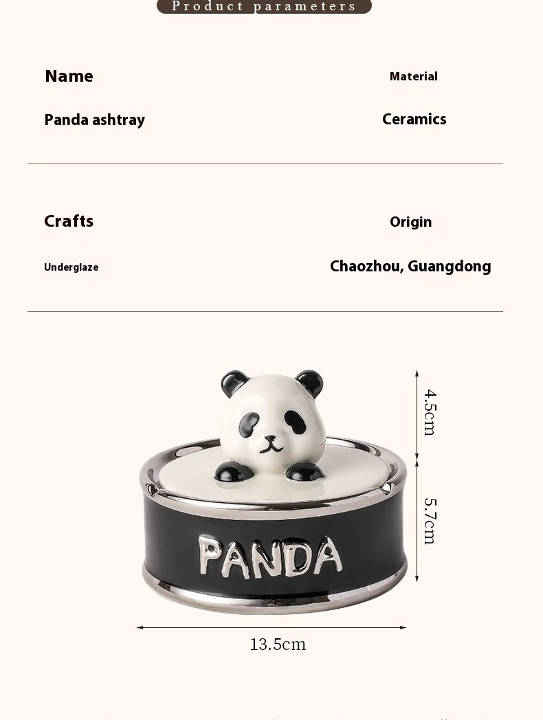 Title 7, Creative Panda Ashtray Home Living Room Decoration