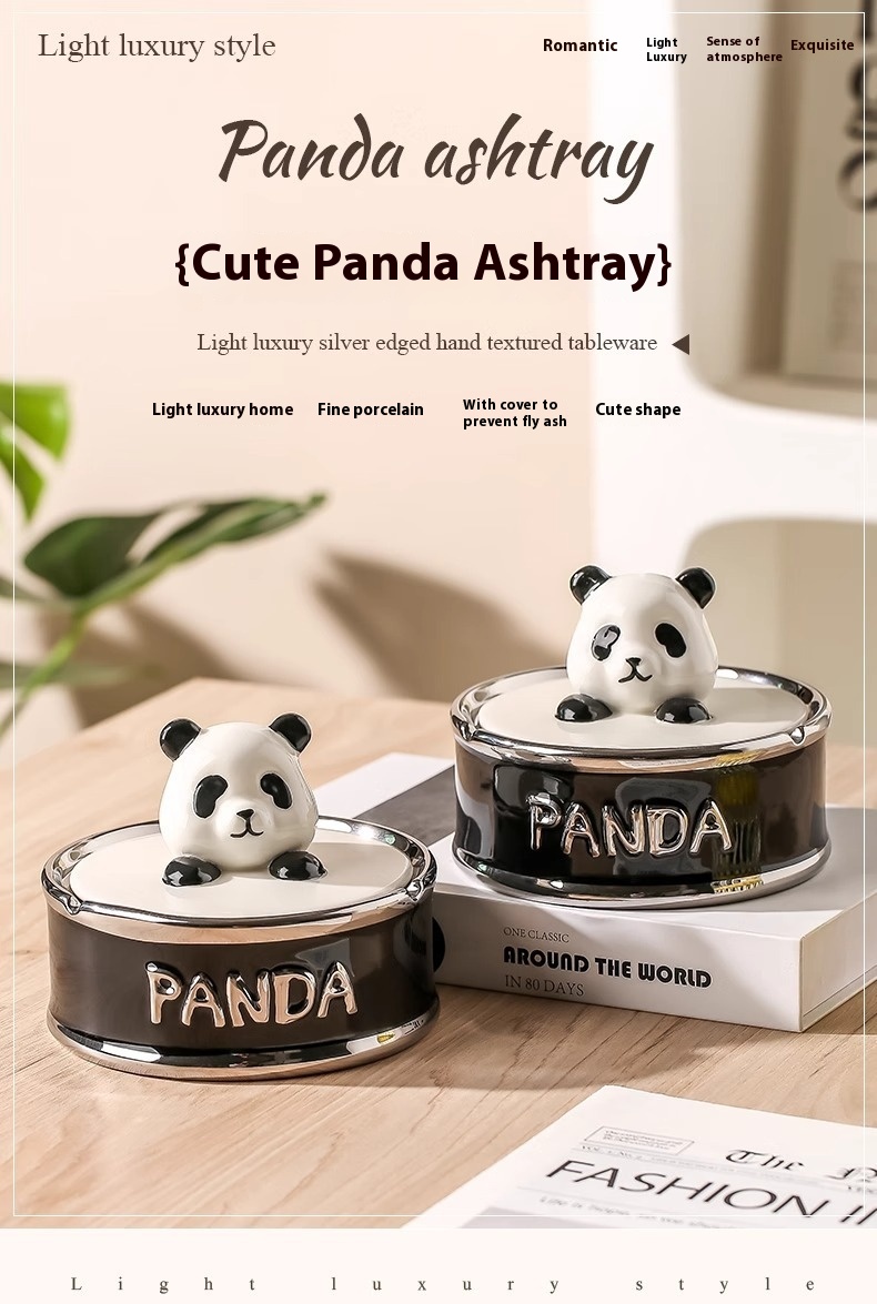 Title 1, Creative Panda Ashtray Home Living Room Decoration