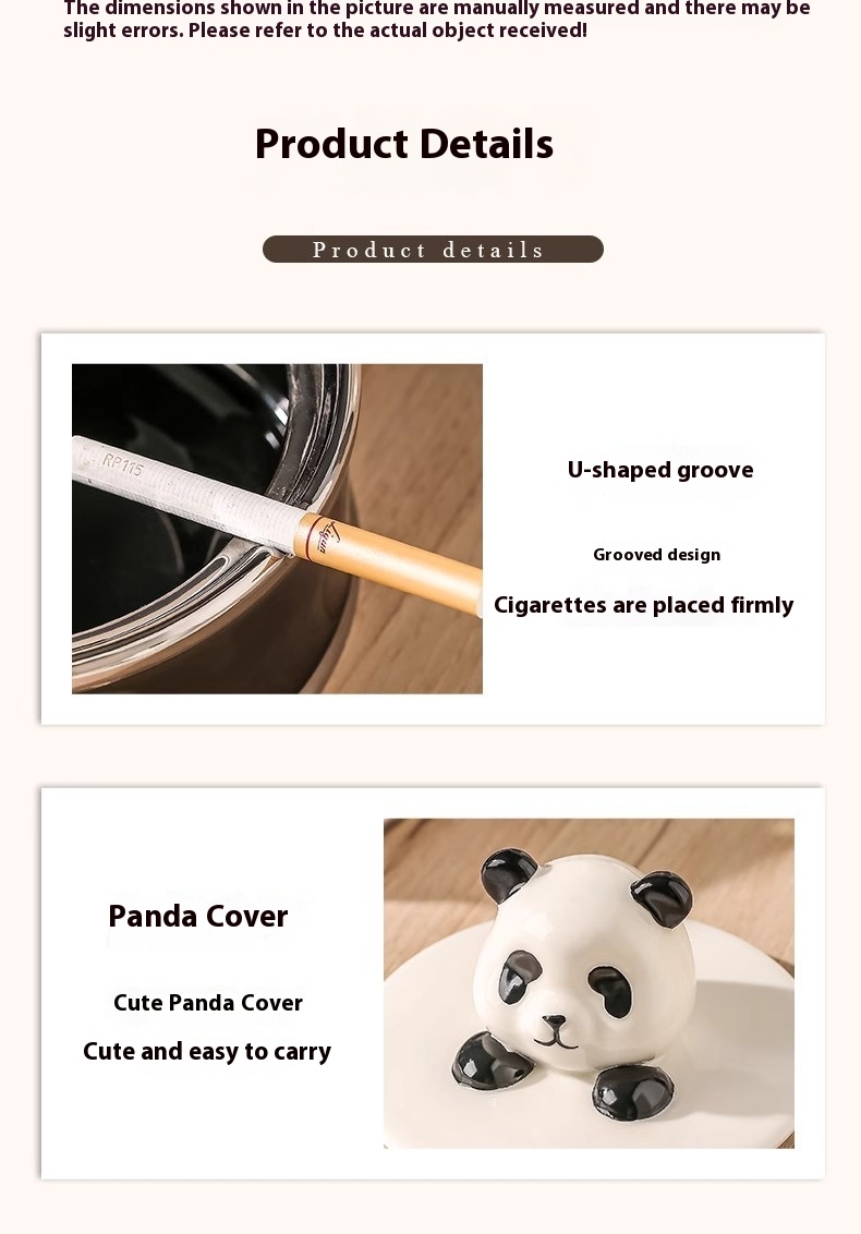 Title 8, Creative Panda Ashtray Home Living Room Decoration