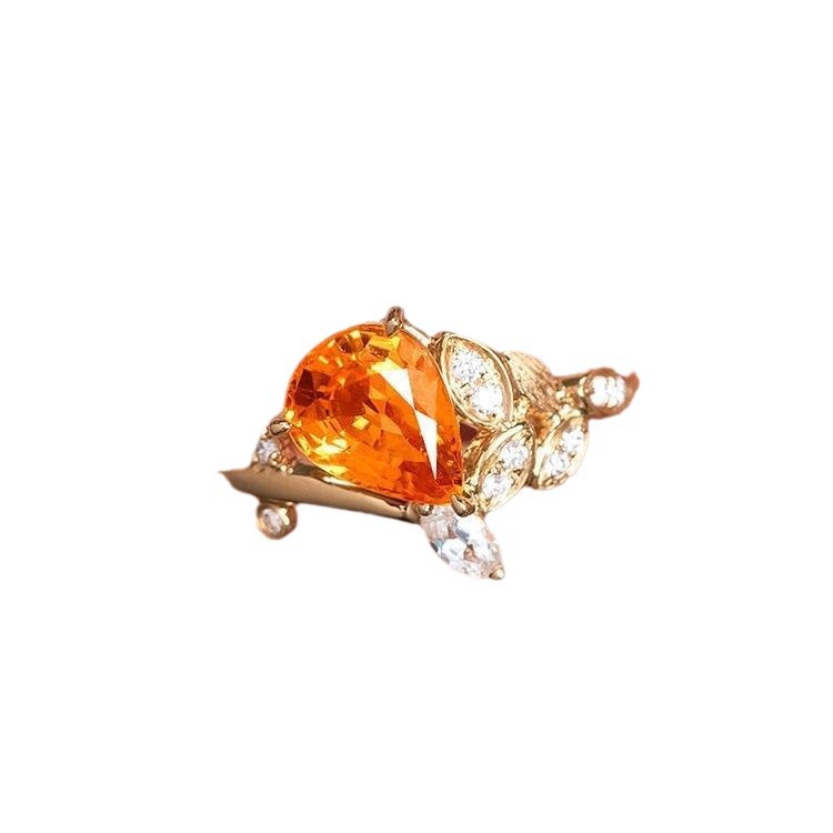 Droplet Type Inlaid Diamond Women's Ring