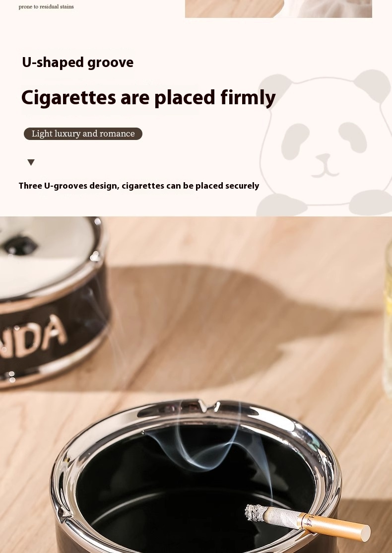 Title 4, Creative Panda Ashtray Home Living Room Decoration