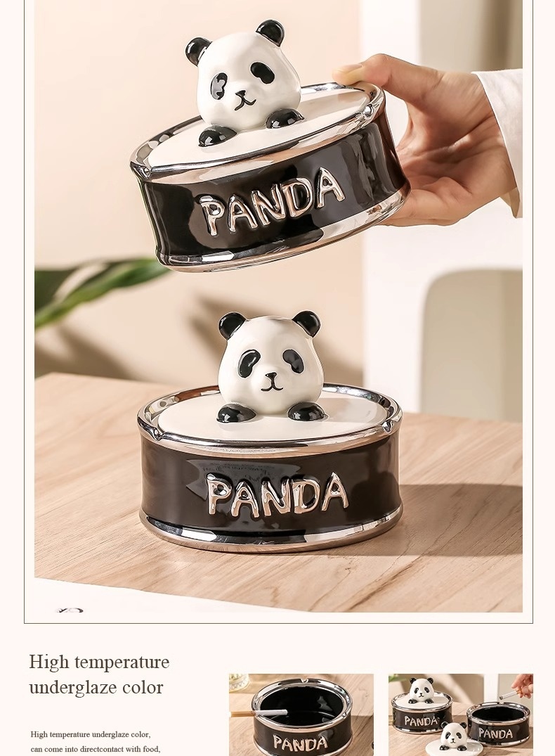 Title 2, Creative Panda Ashtray Home Living Room Decoration