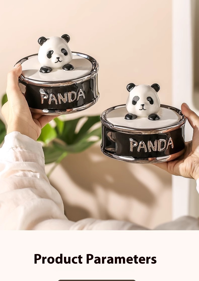 Title 6, Creative Panda Ashtray Home Living Room Decoration