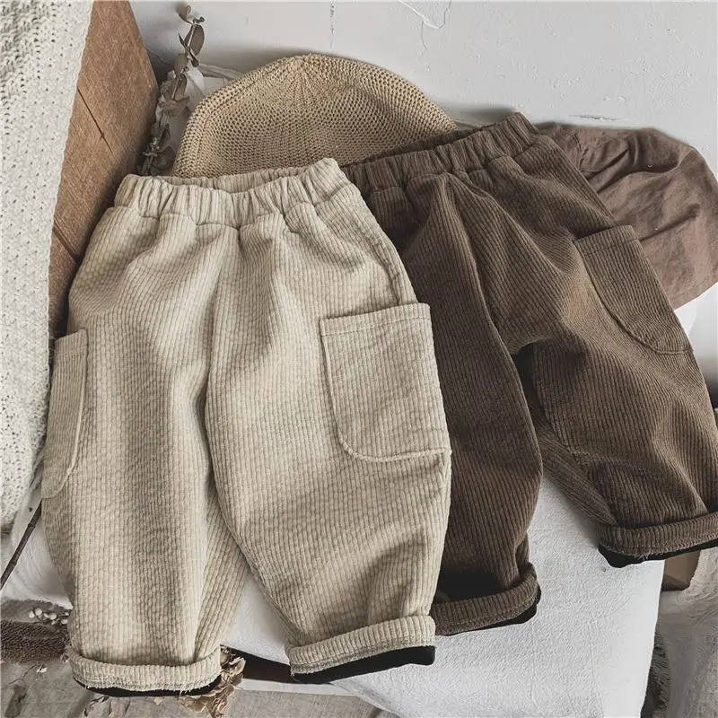 Warm Casual Pants Boys And Girls Trousers