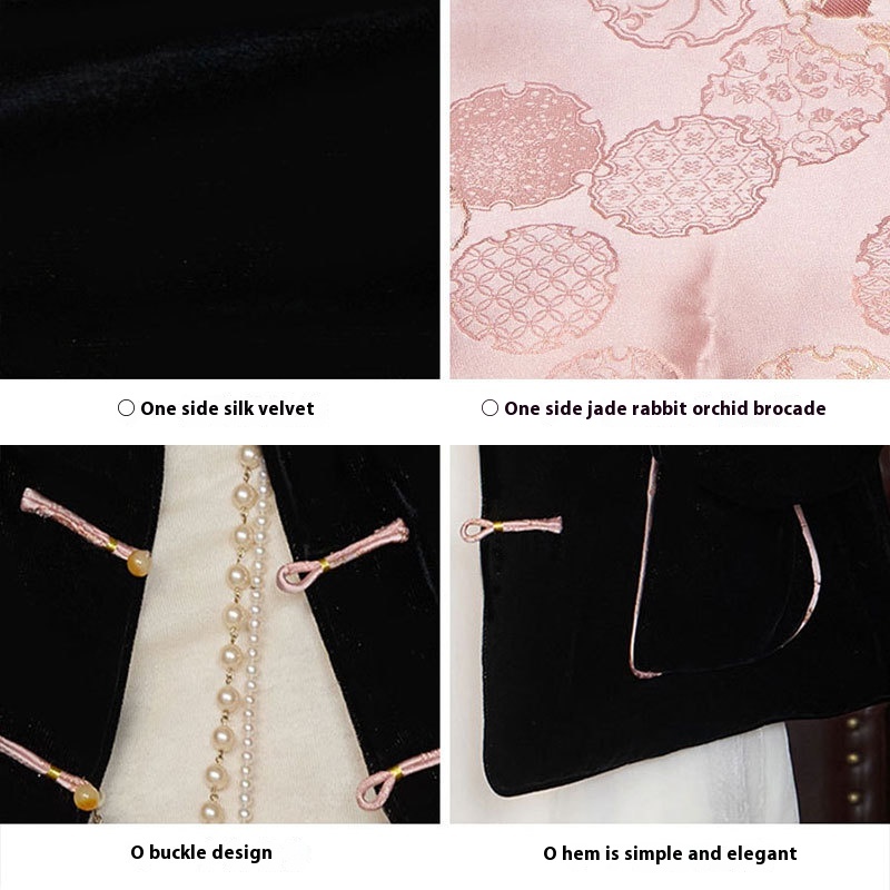 Chinese Knot Button Top Double-sided Wear And Warm Autumn And Winter Padded Jacket Coat