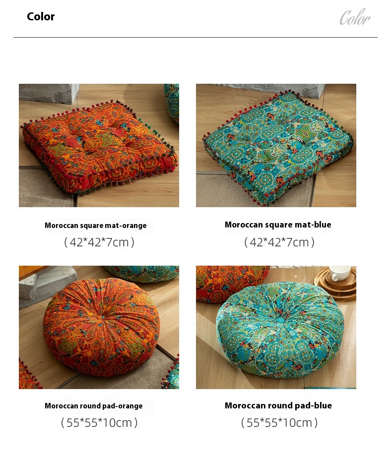 Title 2, Cotton And Linen Fabric Floor Cushion Large Thi...