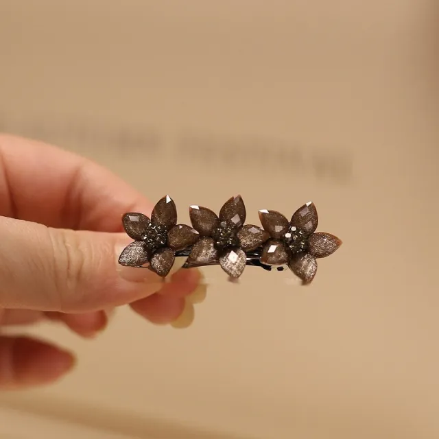 Retro Small Size Hairpin Headdress Resin Flowers 5Cm Brown Resin - Shop at LoveMi