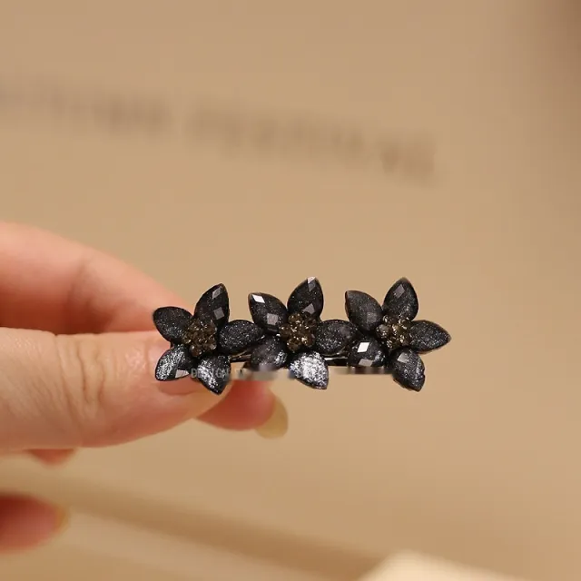 Retro Small Size Hairpin Headdress Resin Flowers 5Cm Dark Gray Resin - Shop at LoveMi