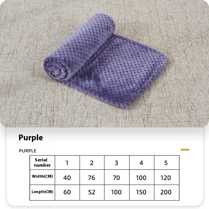 Summer Coral Fleece Blanket For Dogs Sleeping Pets - Purple - View 1