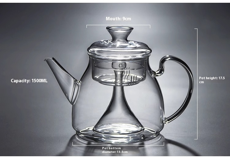 Title 1, Grote stoomglazen theepot, perfect voor het zet...