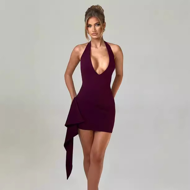 Title 1, Unregelmäßiges, ärmelloses Hot-Girl-Kleid, hoch...