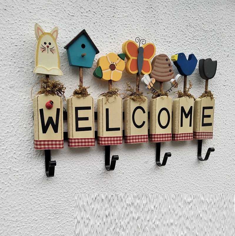 Title 7, Wooden Pastoral Style Creative Door Plate Wall ...