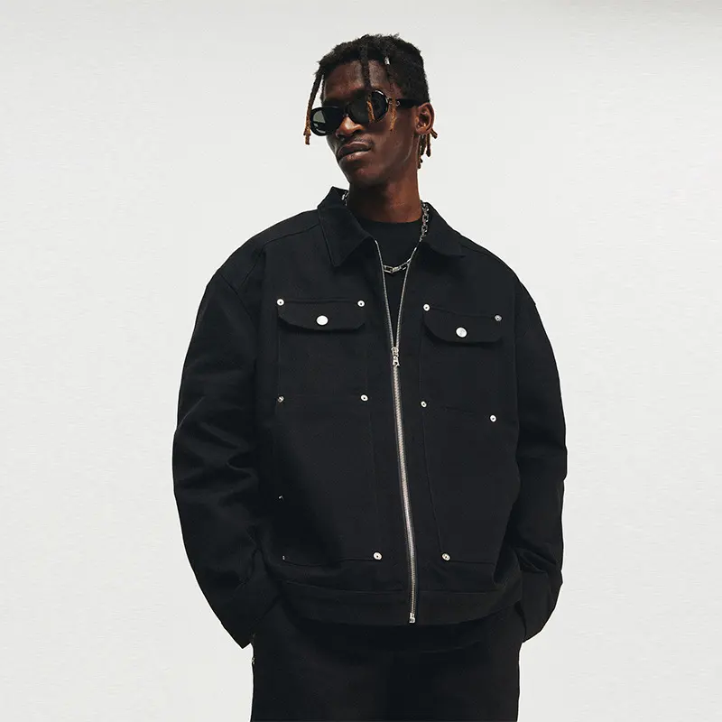 Autumn Retro American Washed Denim Jacket for Men