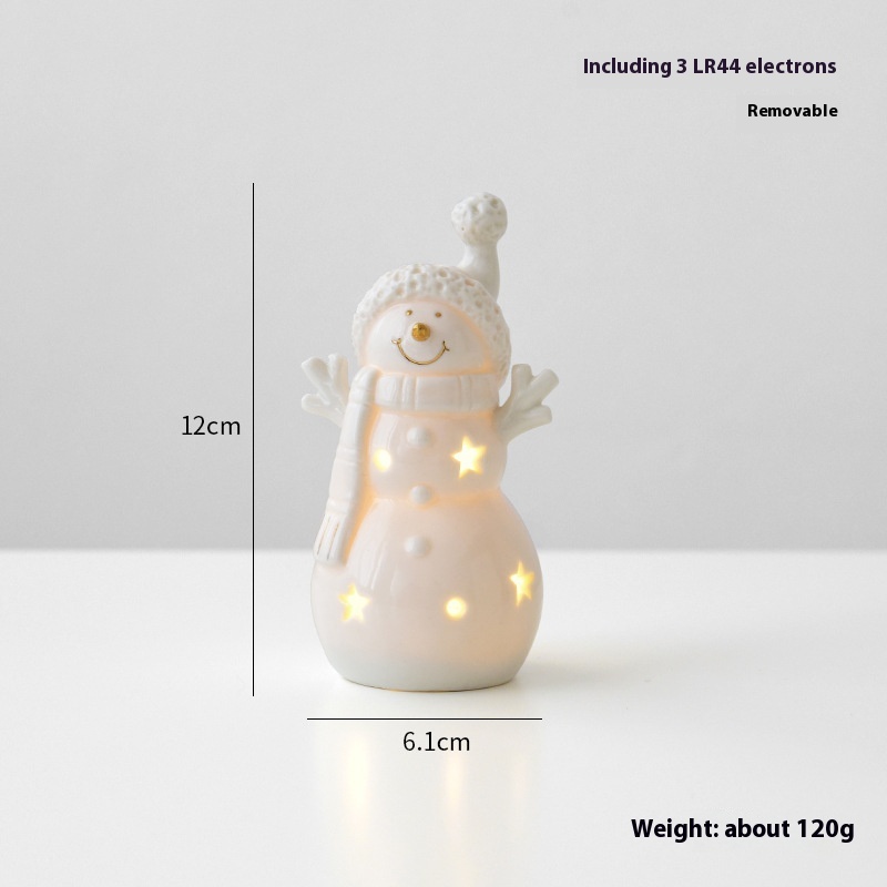 Title 2, Nuoqi Ceramic Christmas Snowman Small Desktop H...