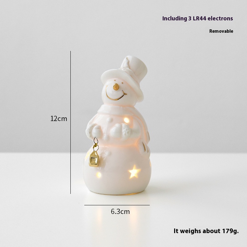 Title 3, Nuoqi Ceramic Christmas Snowman Small Desktop H...