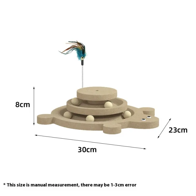 Cat Self Hi Solid Wood Turntable Scratching Post Cat Teaser Durable Sisal Cat Climbing Frame Turtle Density Plate - Shop at LoveMi